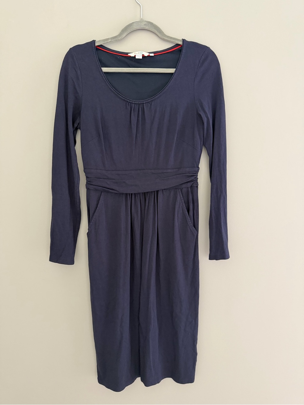 Boden 6L  Women's Navy Long-Sleeve Scoop Neck Dress